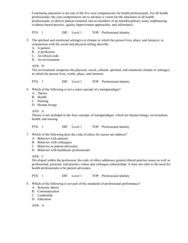 Advancing Your Career Concepts of Professional Nursing 6th Edition Test Bank - Image 3