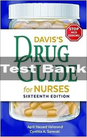 Davis's Drug Guide For Nurses 16th Edition April Hazard Vallerand Test Bank