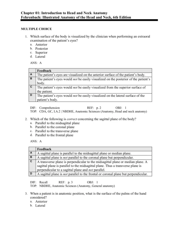 Illustrated Anatomy of the Head and Neck 6th Edition by Margaret J. Fehrenbach Test Bank - Image 2
