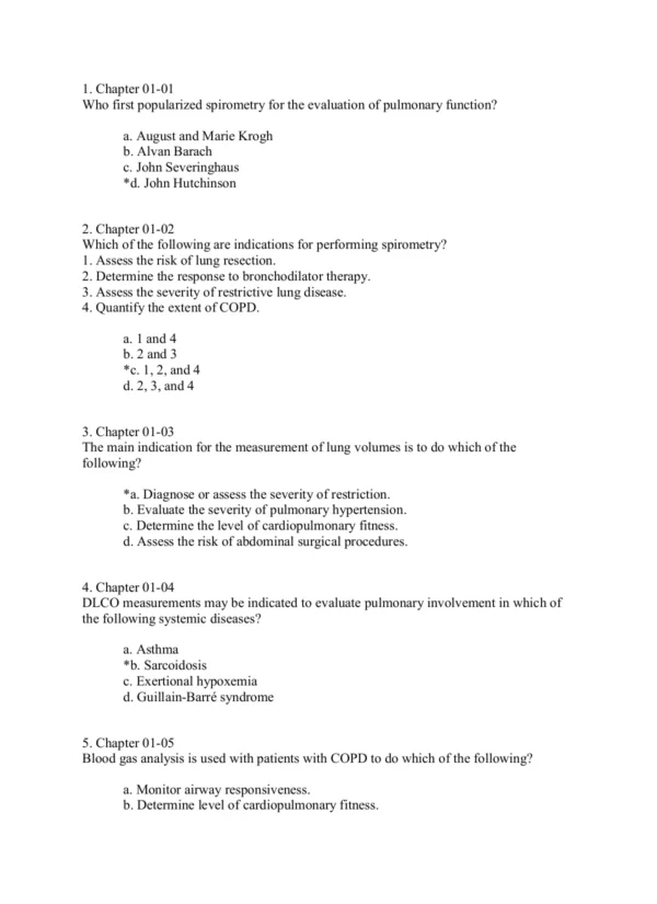 Ruppel's Manual of Pulmonary Function Testing 11th Edition by Carl Mottram Test Bank - Image 2